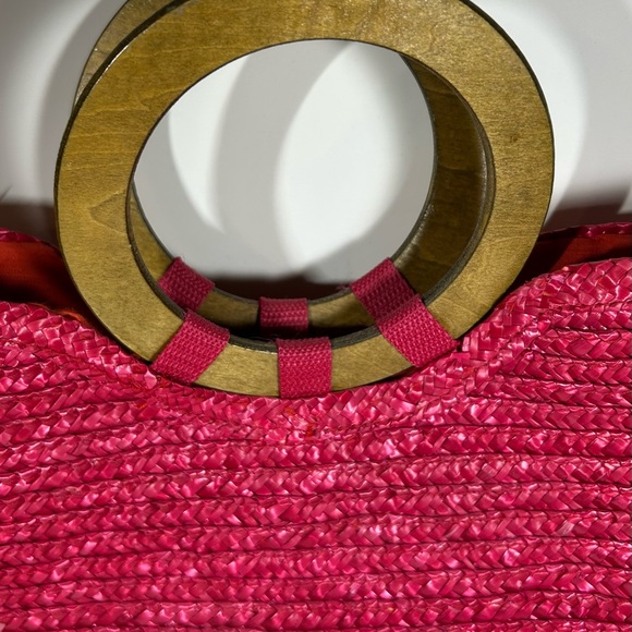 SunBay Handbags lined straw purse in pink - Picture 4 of 14